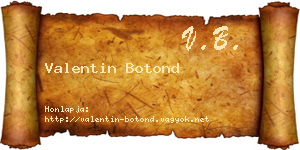 Valentin Botond névjegykártya